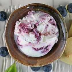 Lemon Fro-Yo with Blueberry Swirl