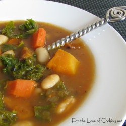 Roasted Vegetable and Kale Soup