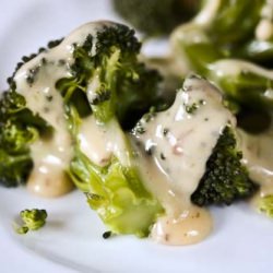 Broccoli and a Light Cheese Sauce
