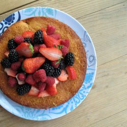 Summer Berry Lemon Drizzle Cake
