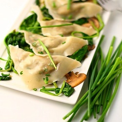 Edamame and Walnut Ravioli