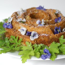 Candied Violets and Lemon Cake