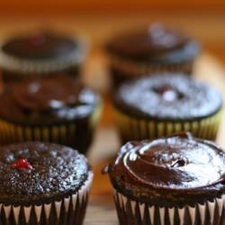 Double Chocolate Raspberry Cupcakes