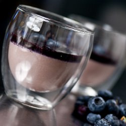 Red Bean Panna Cotta with Blueberry
