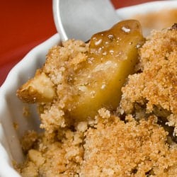 Rhubarb Crisp w/ Hazelnut Streusel