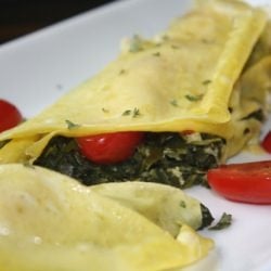 Egg Crepes With Creamed Spinach