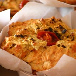 Basil Pesto and Cheddar Muffins