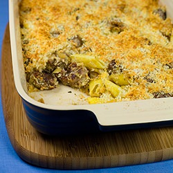 Pork Sausage & Red Onion Pasta Bake
