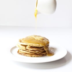 Date Pancakes with Caramel Sauce