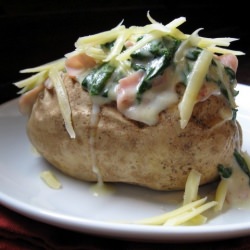 Ham and Spinach Stuffed Potatoes