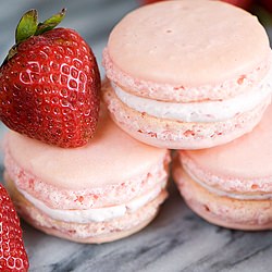 Strawberry Buttercream Macarons