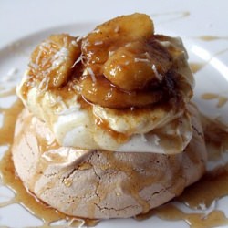 Brown Sugar Pavlova Bananas Flambe