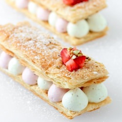 Pistachio Strawberry Mille Feuilles