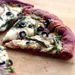 Purple Pizza with Asparagus
