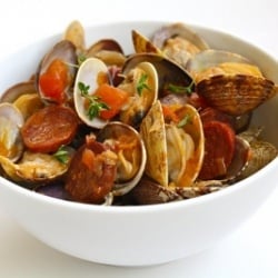 Steamer Clams With Beer And Chorizo
