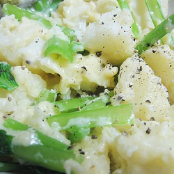 Asian Greens with Potato and Cheese