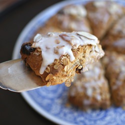 Cherry Oat Scone with Almond Glaze