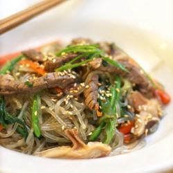 Japchae (Korean Stir Fried Noodles)