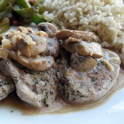 Pork with Marsala-Goat Cheese Sauce