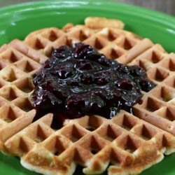 Waffles with Blueberry Sauce