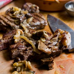 Simple Steak with Mushroom Sauce