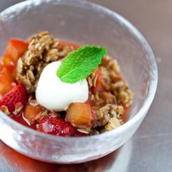 Strawberry Rhubarb Parmesan Crisp