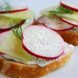 Radish, Cucumber, Dill Canapes