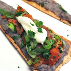 Smoked Salmon-Black Bean Tostaditas