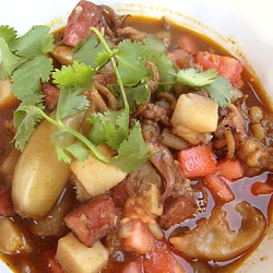 Red Wine-braised Squid w/ Chorizo