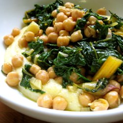 Garlic-Roasted Garbanzos & Chard