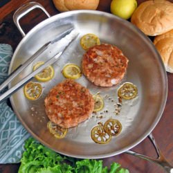 Salmon Burger with Fried Lemon