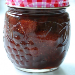 Rhubarb and Shrunken Strawberries