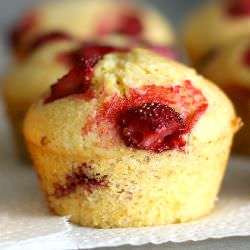 Strawberry Cornmeal Muffins