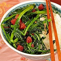 Pea Tendril & Lapchong Stir-Fry