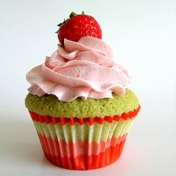 Matcha Strawberry Cupcakes