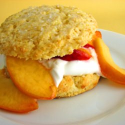 Cornmeal Shortcake and Peaches