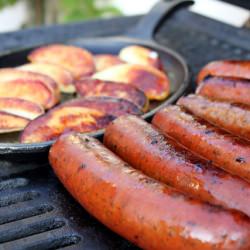 Grilled Buffalo Sausage and Apples