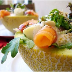 Melon, Palmitos and Sauce of Yogurt