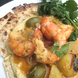 Chermoula Shrimp, Sangack, Hummus