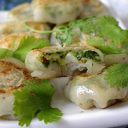 Cilantro Shrimp Pan-fried Dumplings