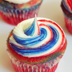 Red, White & Blue Cupcakes