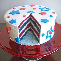 Red, White, and Blue Velvet Cake