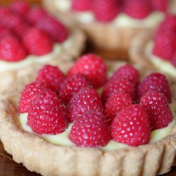 Lemon Tarts with Raspberries