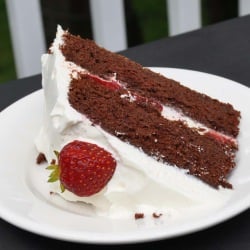 Chocolate Cake with Strawberries