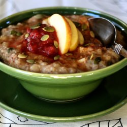 Winter Rhubarb & Apple Porridge