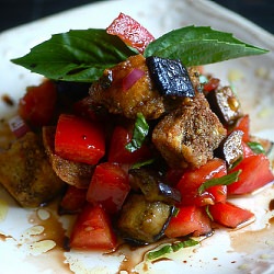 Baked Eggplant Bruschetta Salad