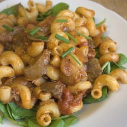 Pasta with Chicken Liver & Tomatos