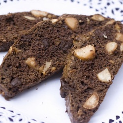 Dark Choc, Macadamia, Ginger Biscotti