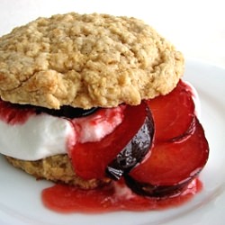 Oatmeal Shortcake with Plums
