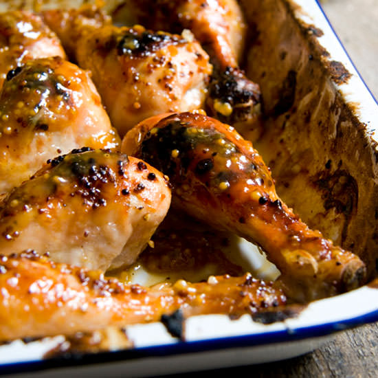 Sticky Mustard Chicken Drumsticks